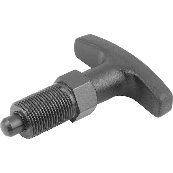 Indexing Plunger Size:3 D1=M16X1, 5, D=8, Form:A Wout Locknut, Steel Hardened, Comp:Pa Comp:Black